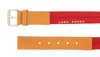 LUNA ROSSA Red/Natural Leather Trimmed Woven Belt-