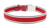 LUNA ROSSA Red Leather Trimmed Woven Striped Belt-