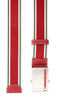 LUNA ROSSA Red Leather Trimmed Woven Striped Belt-