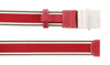 LUNA ROSSA Red Leather Trimmed Woven Striped Belt-