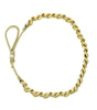 Miu Miu Beige Narrow Leather Aged Distressed Gold Curb Chain Belt - 24