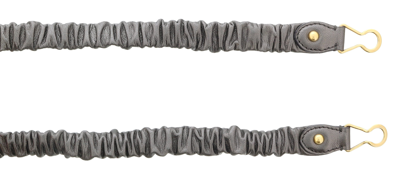 Miu Miu Dark Grey Narrow Elastocized Nappa Leather  Belt-