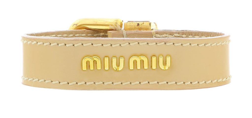 Miu Miu Sand Leather Signature Bracelet-S