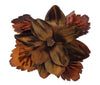 Miu Miu Brown Floral Applique Brooch Pin-One Size