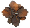 Miu Miu Brown Floral Applique Brooch Pin-One Size