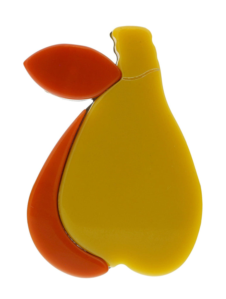 Miu Miu Yellow Orange Resin Pear Brooch Pin -- One Size