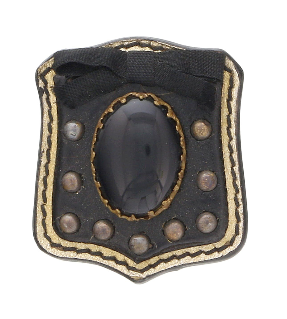 Damaged/Store Return Miu Miu Studed Leather Brooch Pin