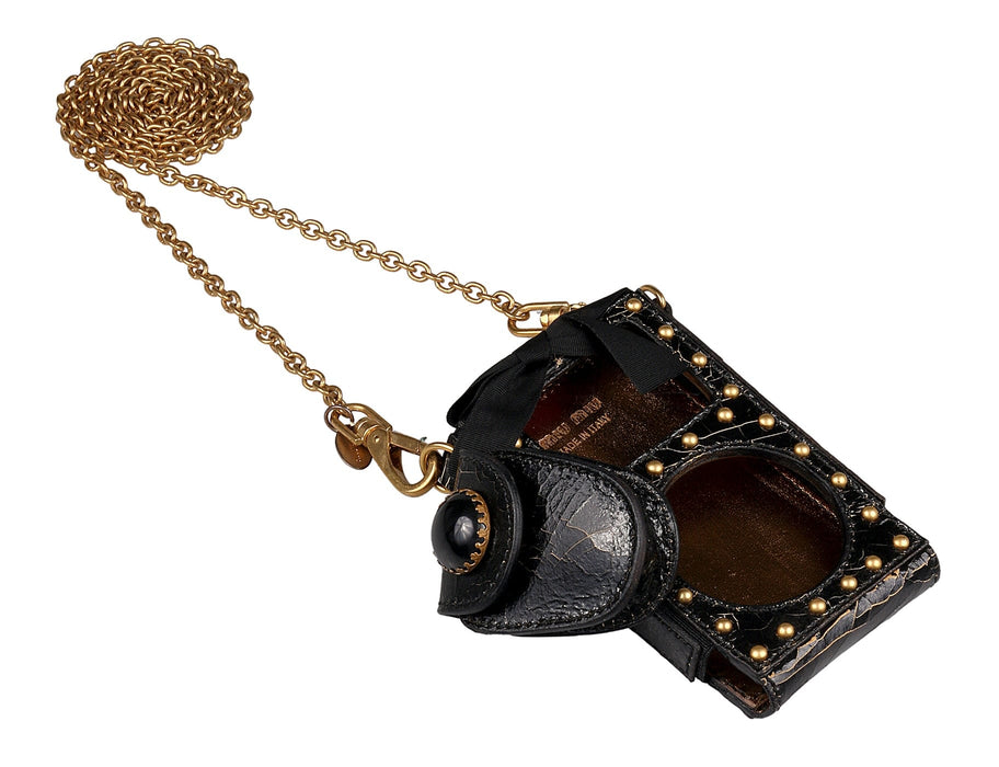 Miu Miu Distressed Crackled Leather Handbag Accessory