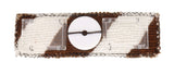 Miu Miu Brown White Fabric Beaded Brooch Pin-One Size