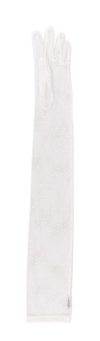 MIU MIU White Mesh Star Mid Arm Gloves-