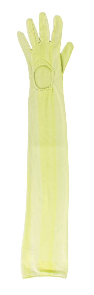 MIU MIU Lime Green Jersey Silk Full Arm Opera Gloves-