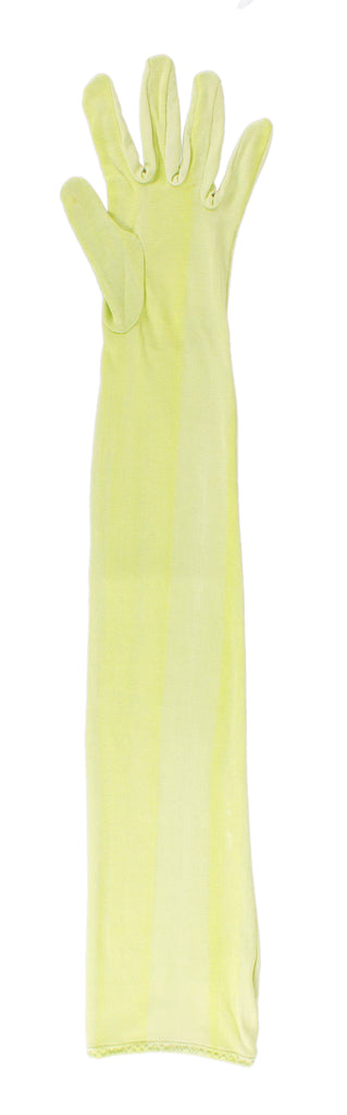 MIU MIU Lime Green Jersey Silk Full Arm Opera Gloves-