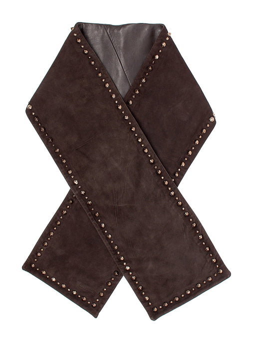 Miu Miu Leather Suede Studded Scarf Stole