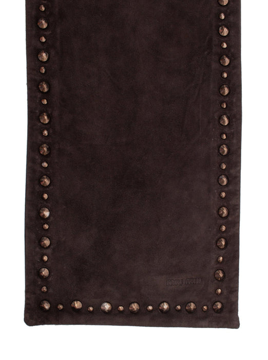 Miu Miu Leather Suede Studded Scarf Stole
