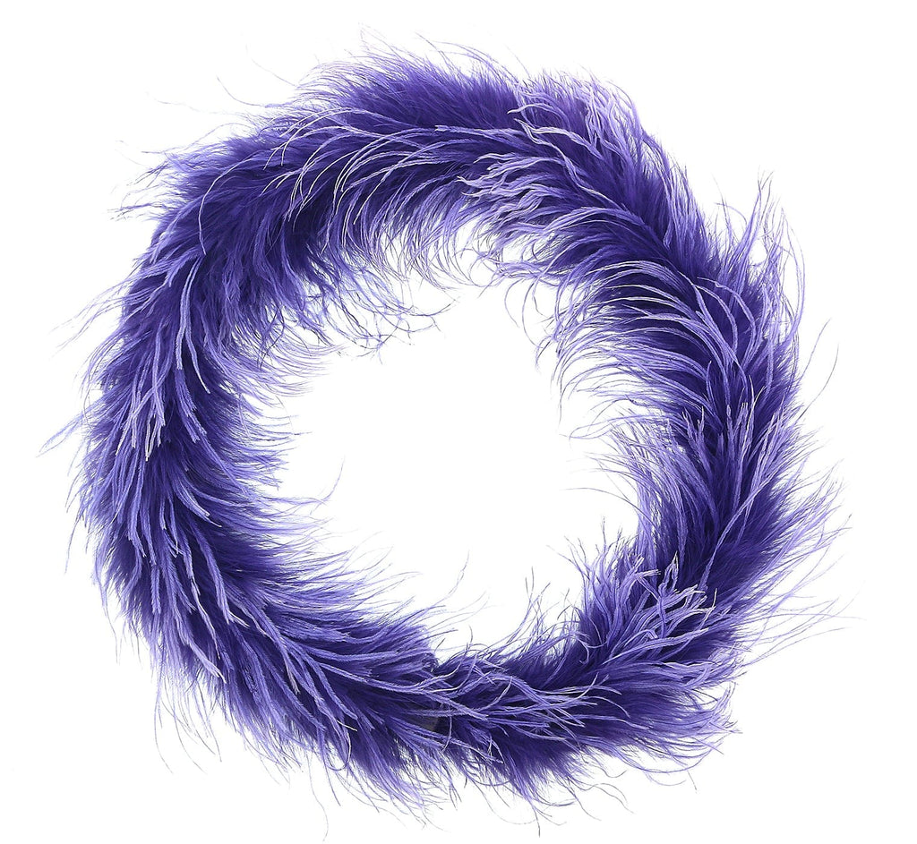 Miu Miu Purple Faux Feather Collar Necklace-One Size