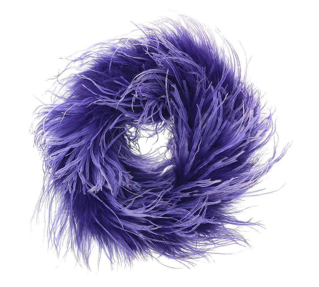 Miu Miu Purple Faux Feather Collar Necklace-One Size