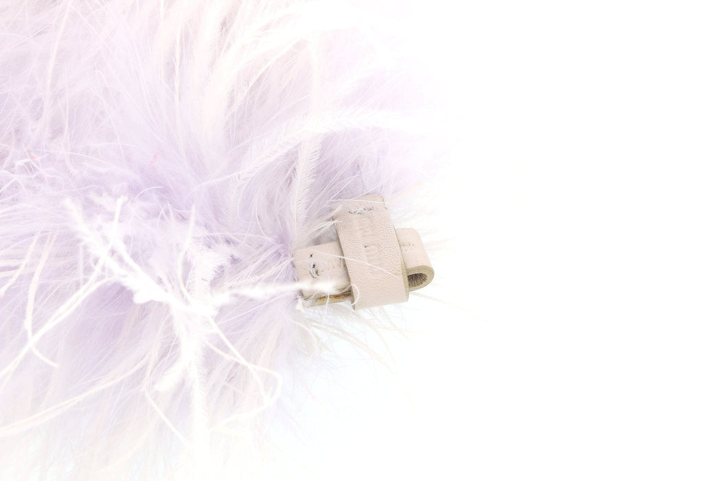 Miu Miu Platinum Faux Feather Collar Necklace-One Size