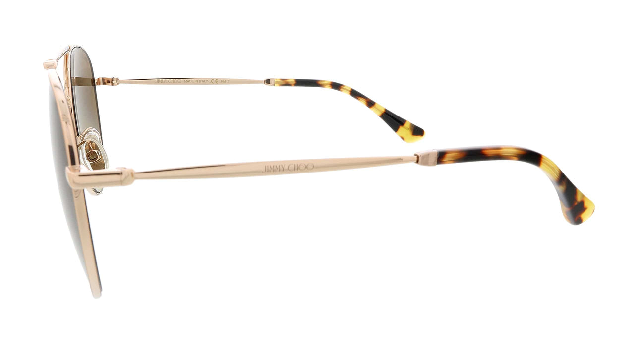 JIMMY CHOO ABBIEGS 006J HA Gold Havana Aviator Sunglasses