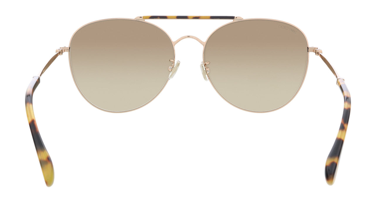 JIMMY CHOO ABBIEGS 006J HA Gold Havana Aviator Sunglasses