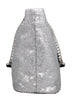 Love Moschino Silver Sequin Classic Large Shopper Tote Bag