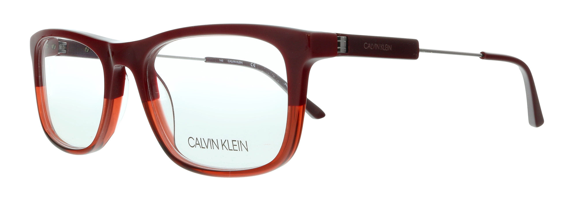 Calvin Klein CK19707 615 Oxblood/Crystal Red Gradient Modified Rectangle Eyeglasses