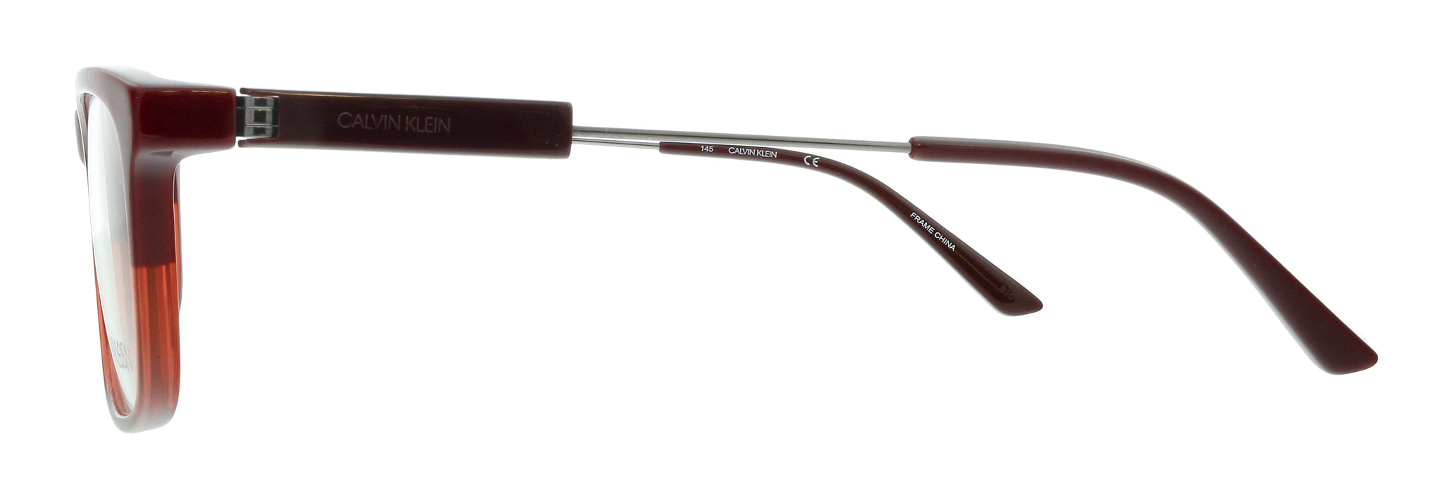 Calvin Klein CK19707 615 Oxblood/Crystal Red Gradient Modified Rectangle Eyeglasses