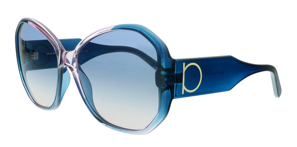 Salvatore Ferragamo  Blue Antique Lilac Gradient Modified Rectangle Sunglasses