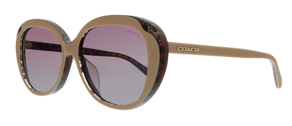 Coach  Beige Round Sunglasses