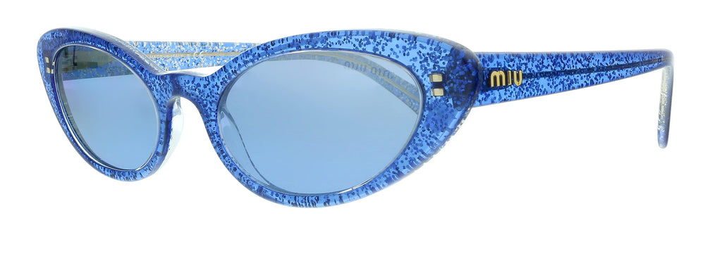 Miu Miu  Glitter Blue Cat Eye Sunglasses