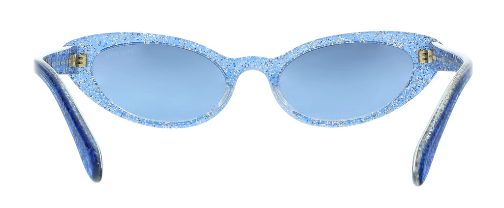 Miu Miu 0MU 09US 1452B2 Glitter Blue Cat Eye Sunglasses