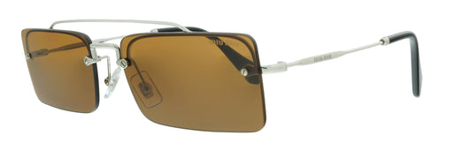 Miu Miu 0MU 06SS C8O1A0 Silver Rectangle Sunglasses