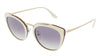 Prada Conceptual PR 20US YNC226 Gold Ivory Bordeaux Plastic Cat-Eye Sunglasses Violet Gradient Lens