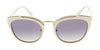 Prada Conceptual PR 20US YNC226 Gold Ivory Bordeaux Plastic Cat-Eye Sunglasses Violet Gradient Lens