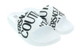 Versace Jeans Couture Mens White  Signature Pattern Pool Slide-EU45