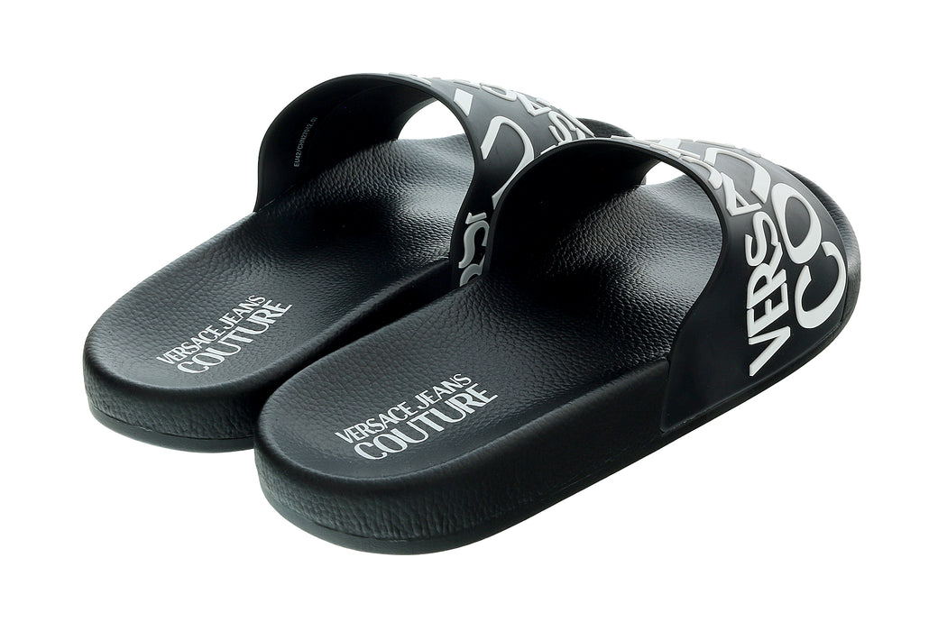 Versace Jeans Couture Mens Black  Signature Logo Pool Slide