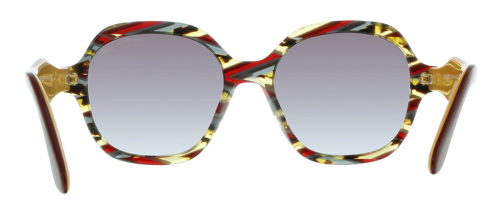 Prada 0PR 06US TH63E2 Striped Bordeaux Round Sunglasses