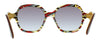 Prada 0PR 06US TH63E2 Striped Bordeaux Round Sunglasses