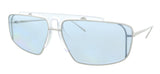 Prada  Silver Clear Rectangle Sunglasses