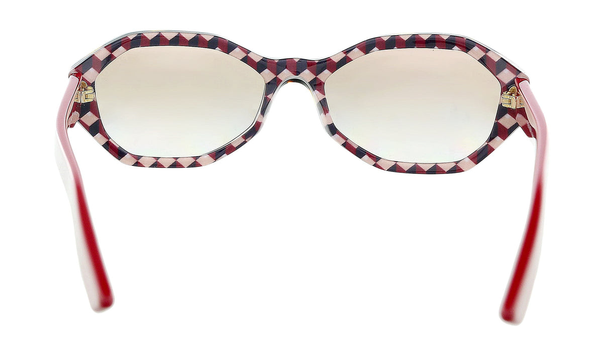 Prada 0PR 20VS 5144O0 Tortoise/Red Oval Sunglasses