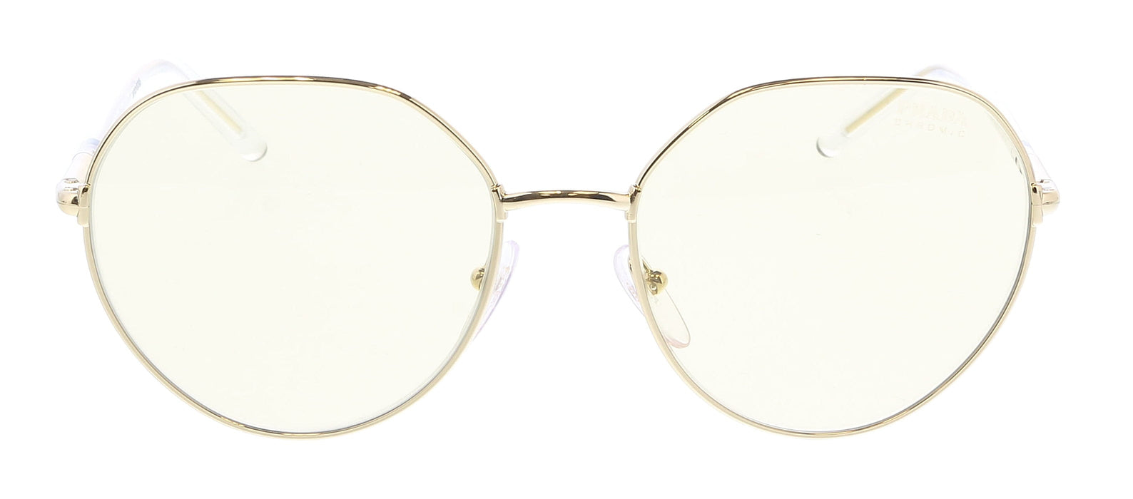 Prada 0PR 65XS ZVN01F Pale Gold Round Sunglasses