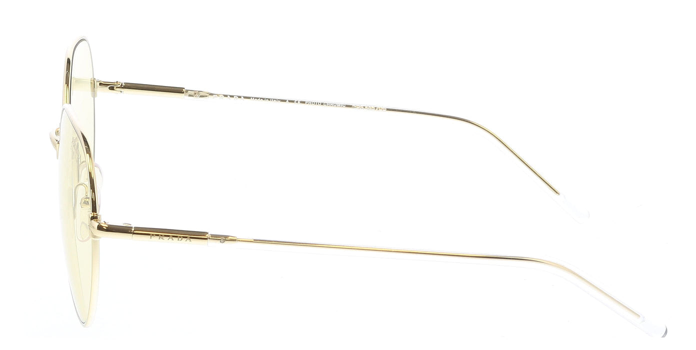 Prada 0PR 65XS ZVN01F Pale Gold Round Sunglasses