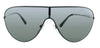 Prada 0PR 55XS 1AB5S0 Black Shield Sunglasses