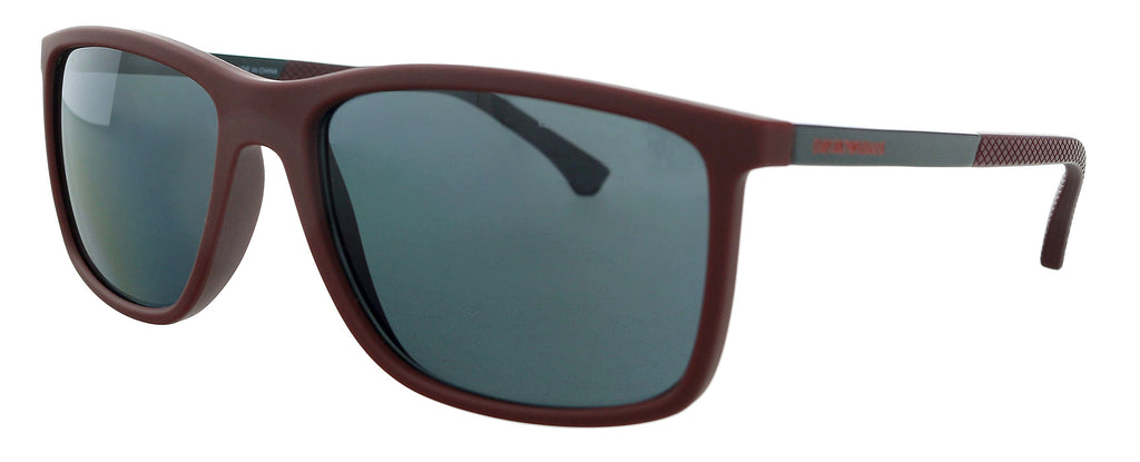 Emporio Armani  Rubber Bordeaux Rectangle Sunglasses