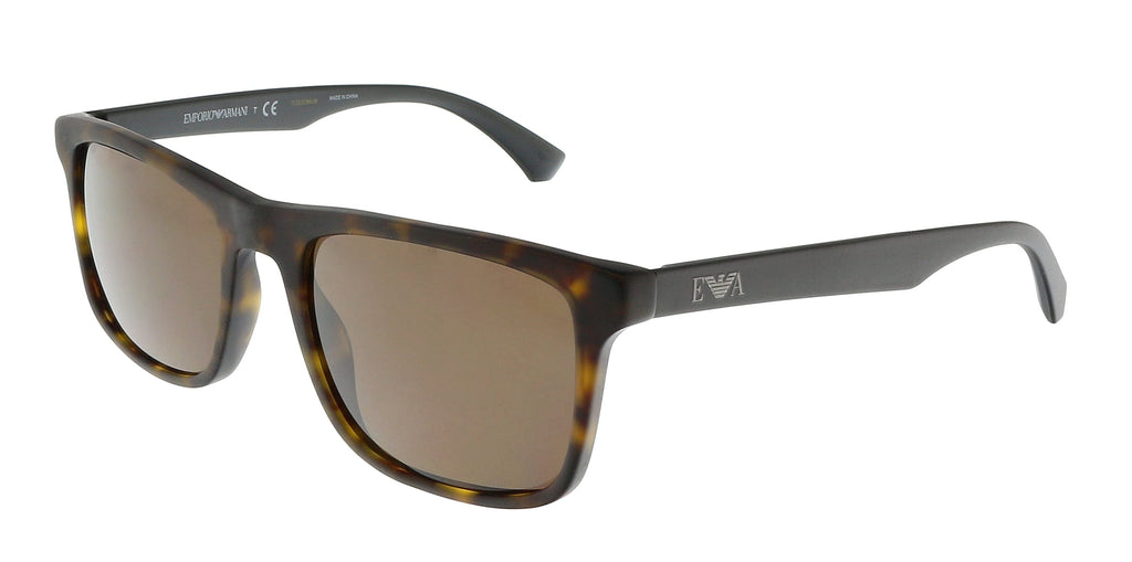 Emporio Armani  Matte Havana Rectangle Sunglasses