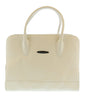 Pierre Cardin White Top Handle Leather Satchel Bag