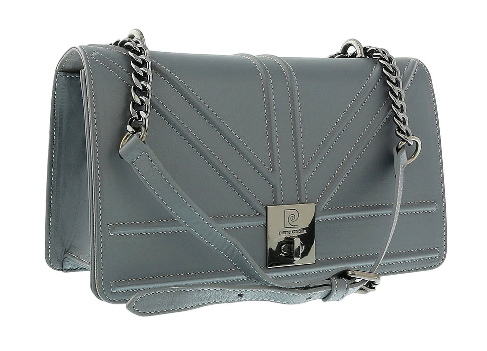 Pierre Cardin Grey Leather Small Structured Shoulder Bag