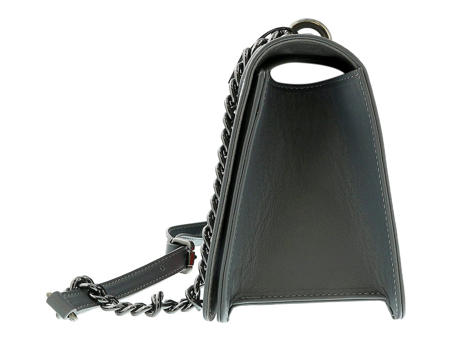 Pierre Cardin Grey Leather Small Structured Shoulder Bag