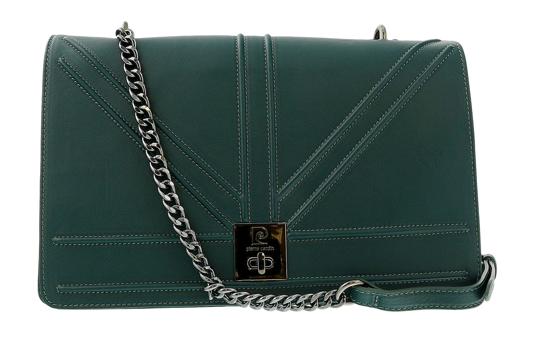 Pierre Cardin Teal Leather Medium Structured Shoulder Bag