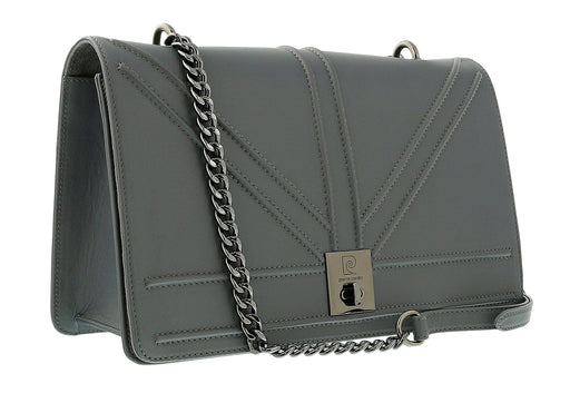 Pierre Cardin Grey Leather Medium Structured Shoulder Bag