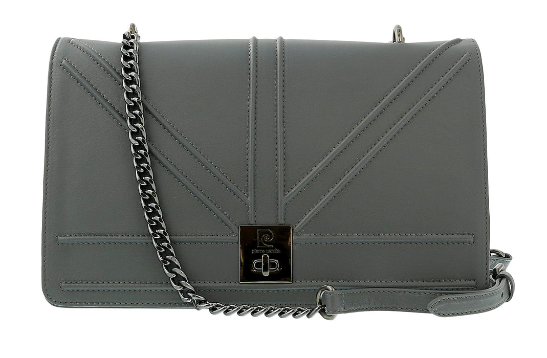 Pierre Cardin Grey Leather Medium Structured Shoulder Bag